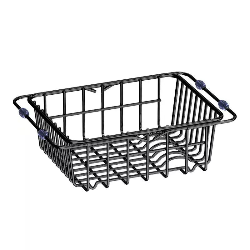 Flexible Stainless Steel Gunmetal Sink Basket / Dish Rack