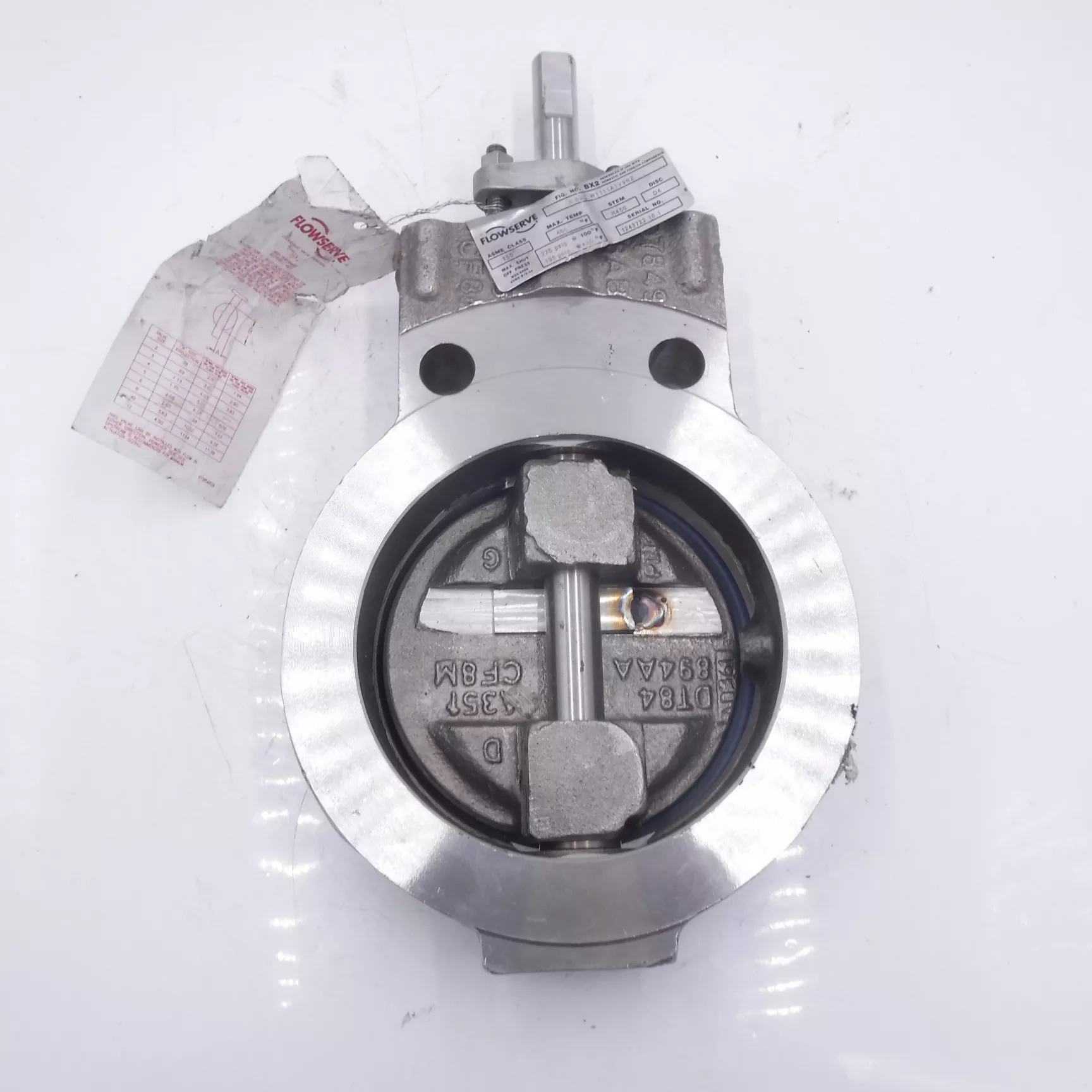 FlowServe 6-BX2-W1111A1V9NZ 6″ Actuated Butterfly Valve ASME Class 150 H450 Stem