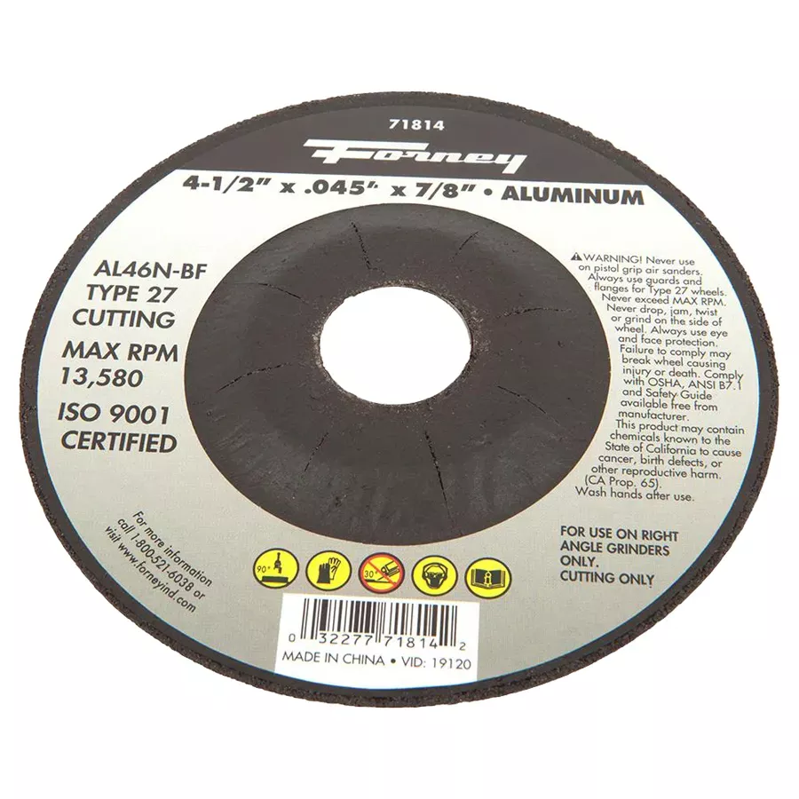 Forney Aluminum Type 27 Cut-Off Wheel - 4 1/2"