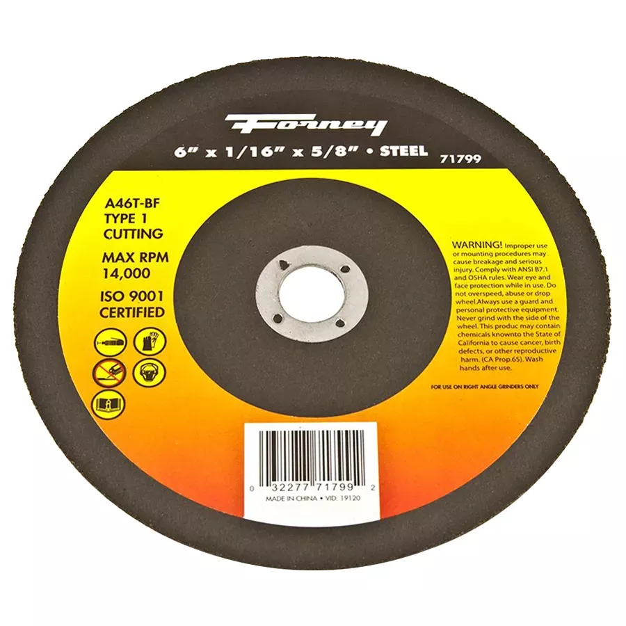 Forney Metal Type 1 Steel Cutting Wheel - 6"