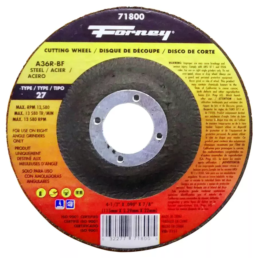 Forney Metal Type 27 Cut and Notch Wheel - 4 1/2"