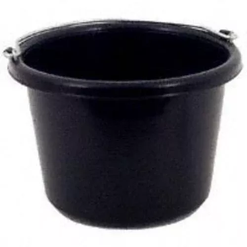 Fortex/Fortiflex N-400-8BX Molded Rubber Utility Pail, 8-Quart, Black