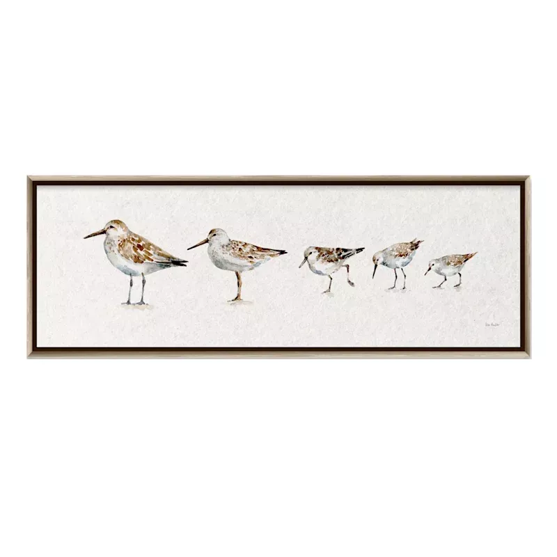 Framed Bird Canvas Wall Art, 24x8