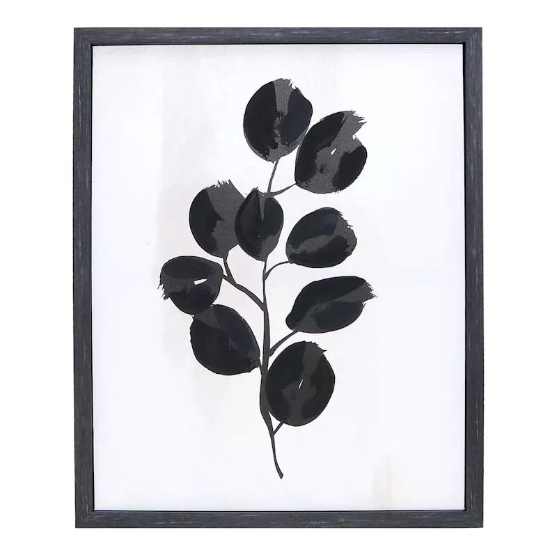 Framed Black Stem Botanical Canvas Wall Art, 18x22
