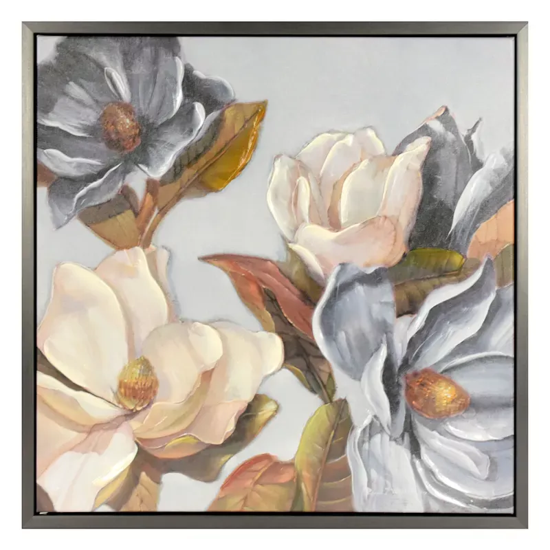Framed Floral Canvas Wall Art, 17"