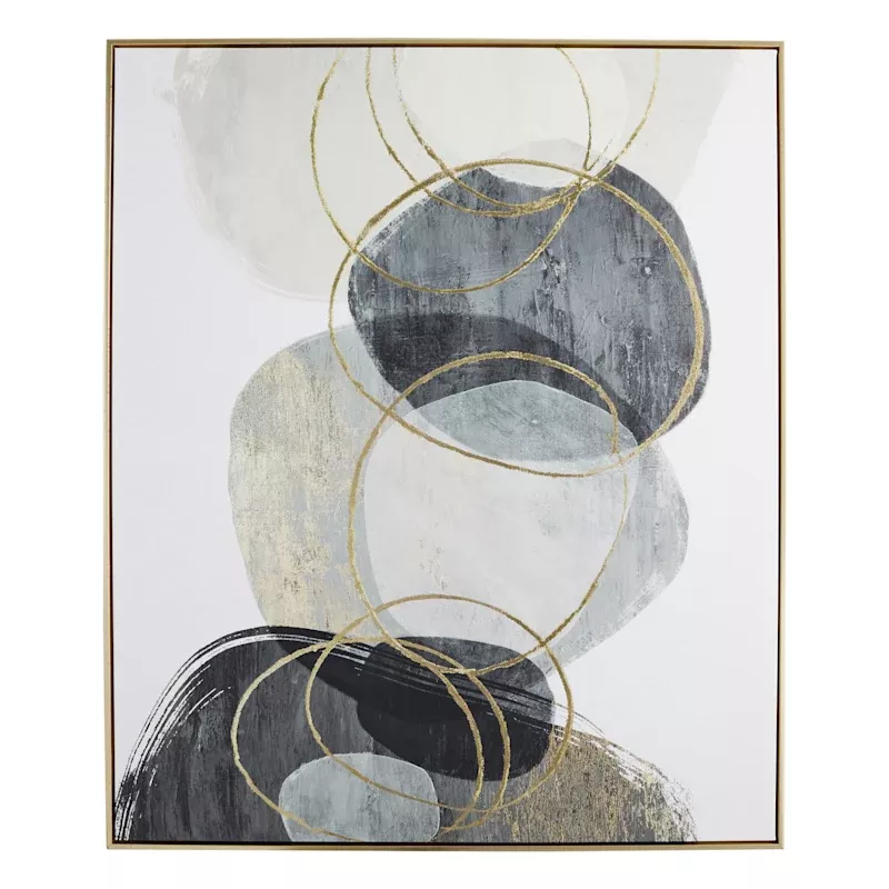 Framed Foiled Abstract Canvas Wall Art, 41x49