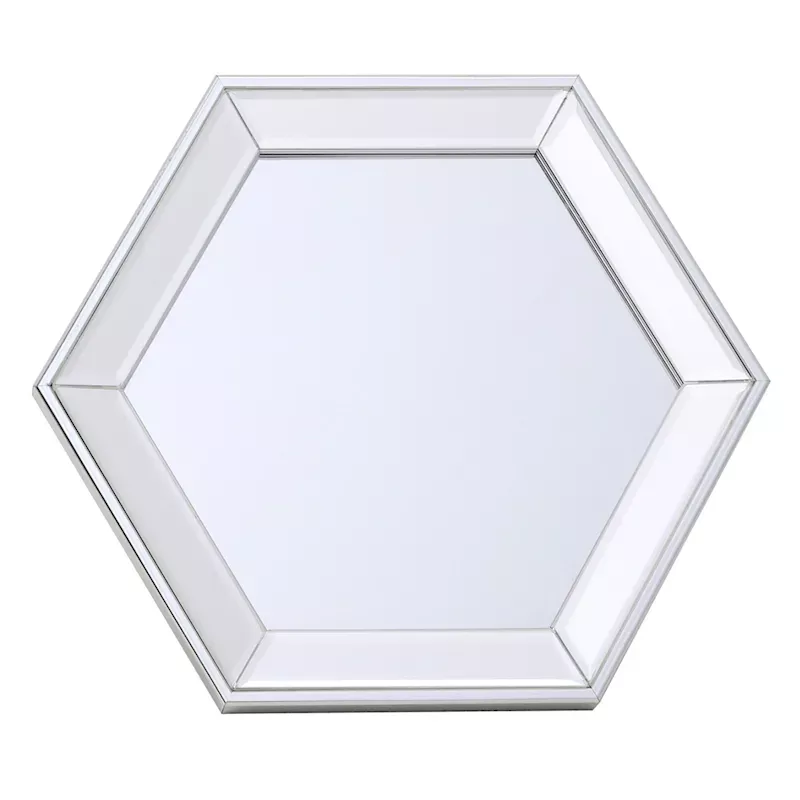 Framed Hexagon Shape Tabletop Mirror, 8x9
