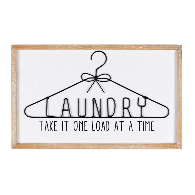 Framed Laundry Humor Wall Decor, 16x9