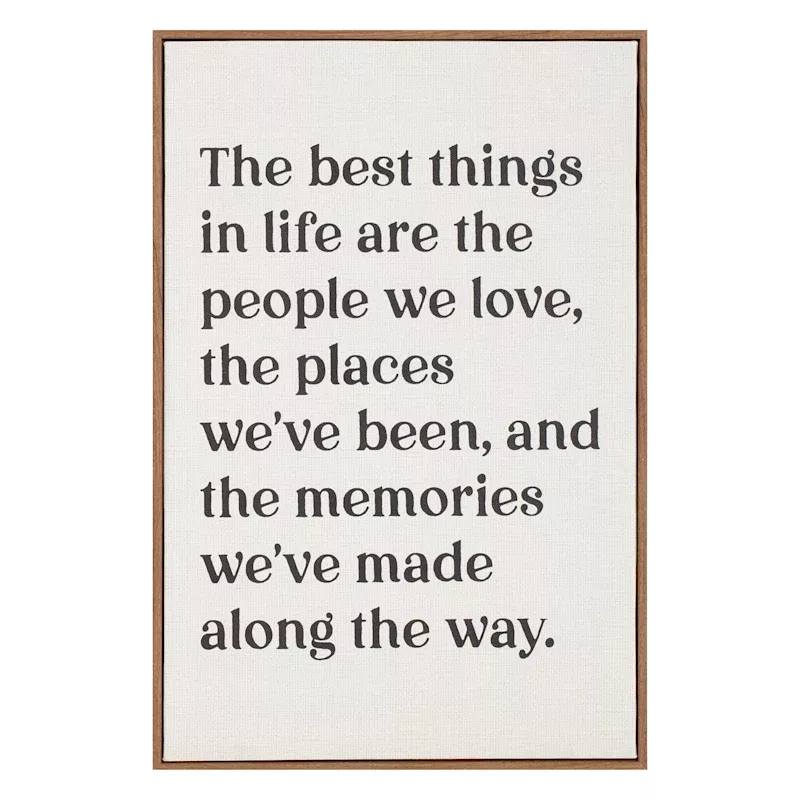 Framed Sentiment Canvas Wall Sign, 12x18