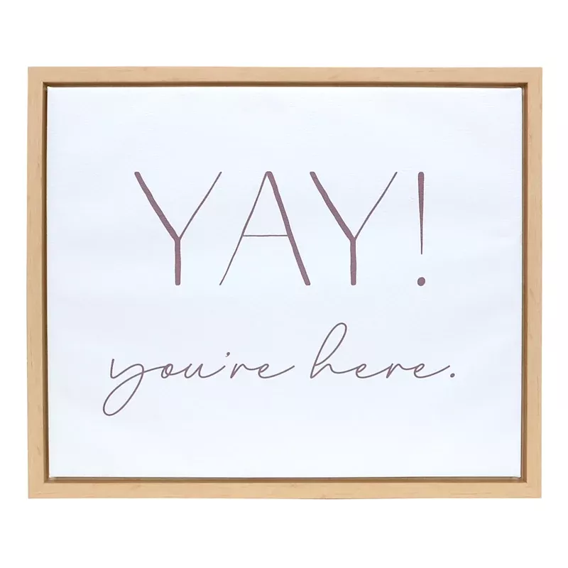 Framed Yay! Canvas Wall Sign, 22x18