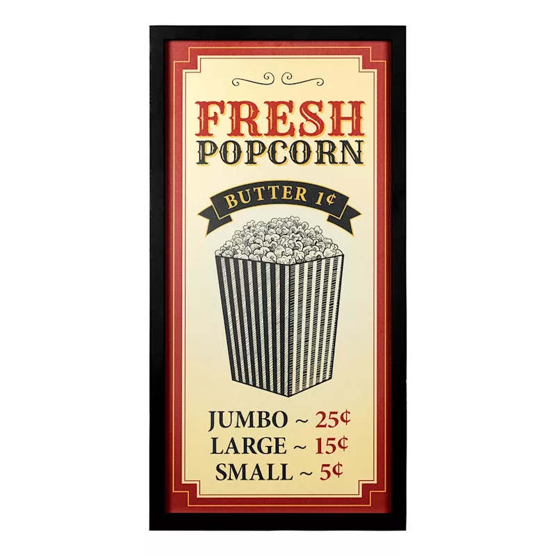 Fresh Popcorn Movie Wall Decor, 12x24