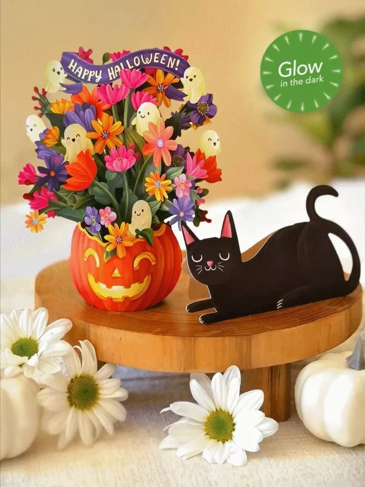 FreshCut Paper - Jack-o'-Lantern Booquet Mini Pop-Up Card