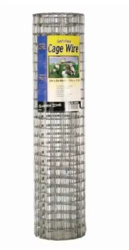 Garden Zone 412415 Galvanized Cage Wire Fence, 24" X 15', 16 Gauge