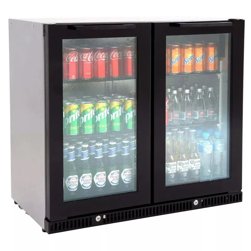 Gasmate 187 Litre Premium Double Glass Door Bar Fridge with Aluminium Interior – BFR2080