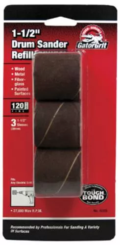 Gatorgrit 6086 Drum Sander Abrasive Sleeve Refills 1 1/2"x1 1/2", Fine