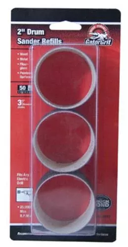 Gatorgrit 6093 Drum Sander Abrasive Sleeve Refills 2"x1 1/2", 50 Grit