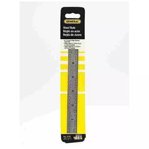 General 676 Precision Rigid Rule, 6" x 3/4", Stainless Steel