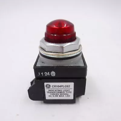 General Electric CR104PLG92 Red Heavy Duty Indicator Light Transformer Type
