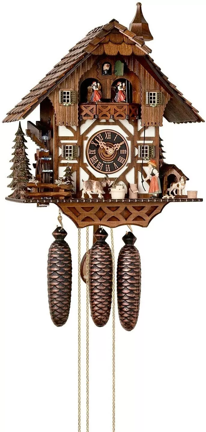 Genuine Black Forest Cuckoo Clock Turning Mill Wheel HO 86294T