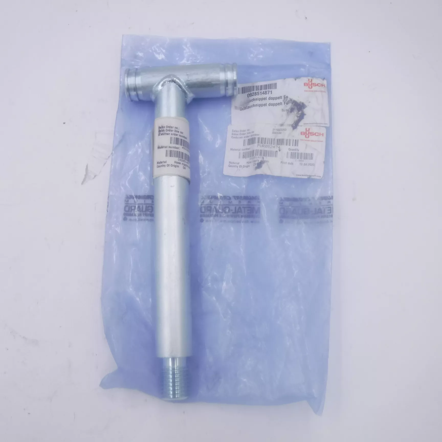 Genuine OEM Busch Vacuum Double Hose Nipple 0928514871