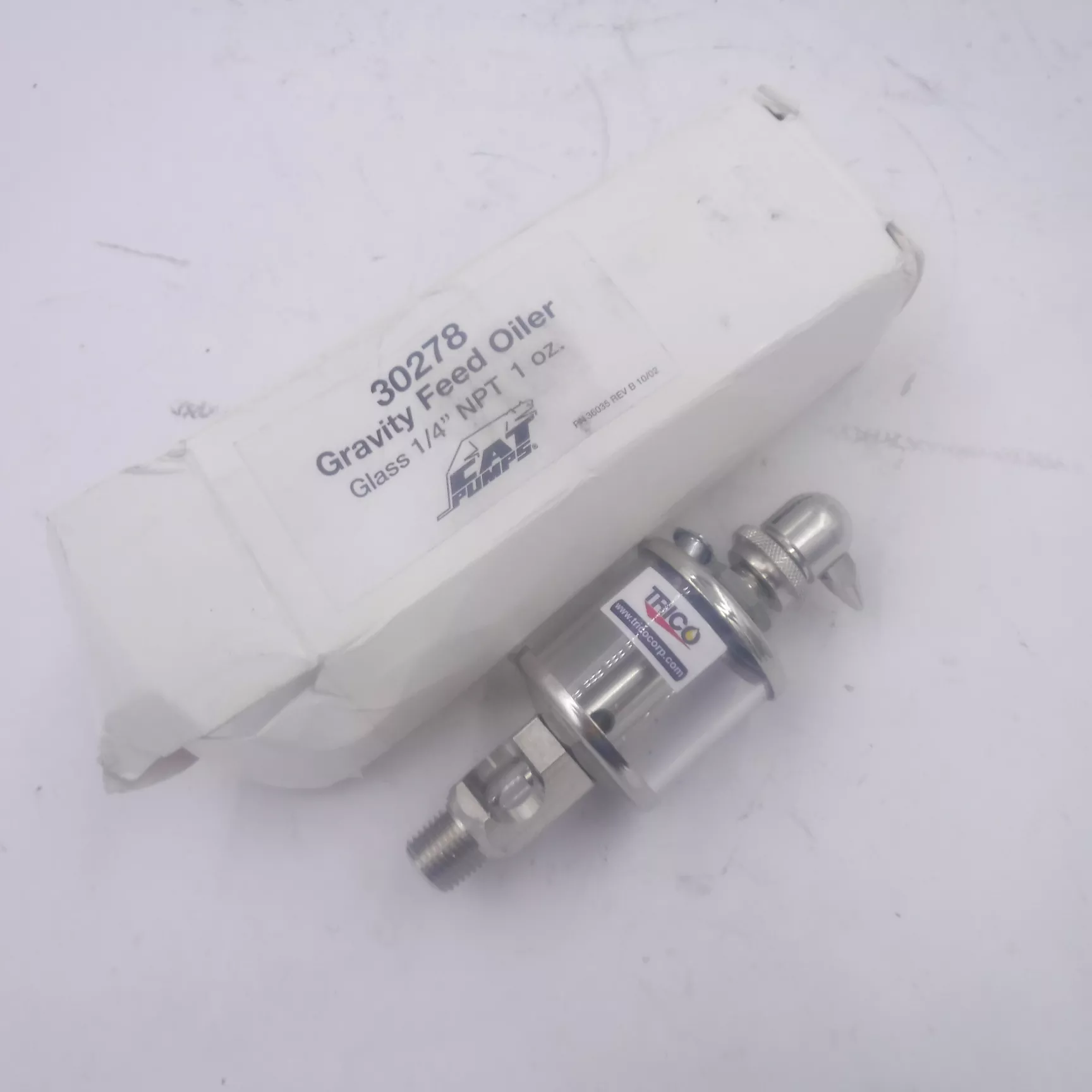 Genuine OEM CAT Pumps 30278 Glass Oiler 1/4″MNPT 1oz For 25 Frame Pumps