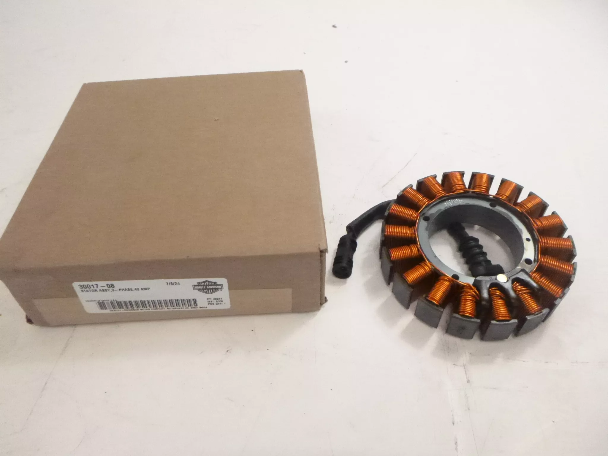 Genuine OEM Harley Davidson 3Phase Stator Assy 40Amp For 2008-2017 Softail&Dyna