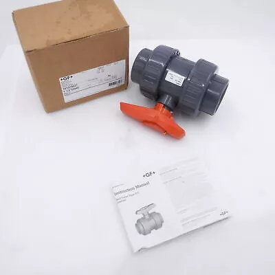 Gf Piping Systems 161375021 1-1/2″ DN40 Socket Pvc Ball Valve Inline True Union