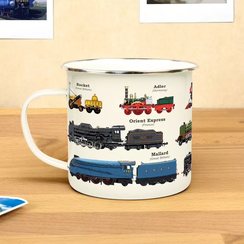 Gift Republic - Enamel Mug, Trains