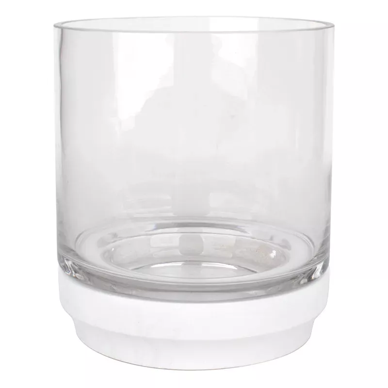Glass Candle Holder on Base, 6.7"