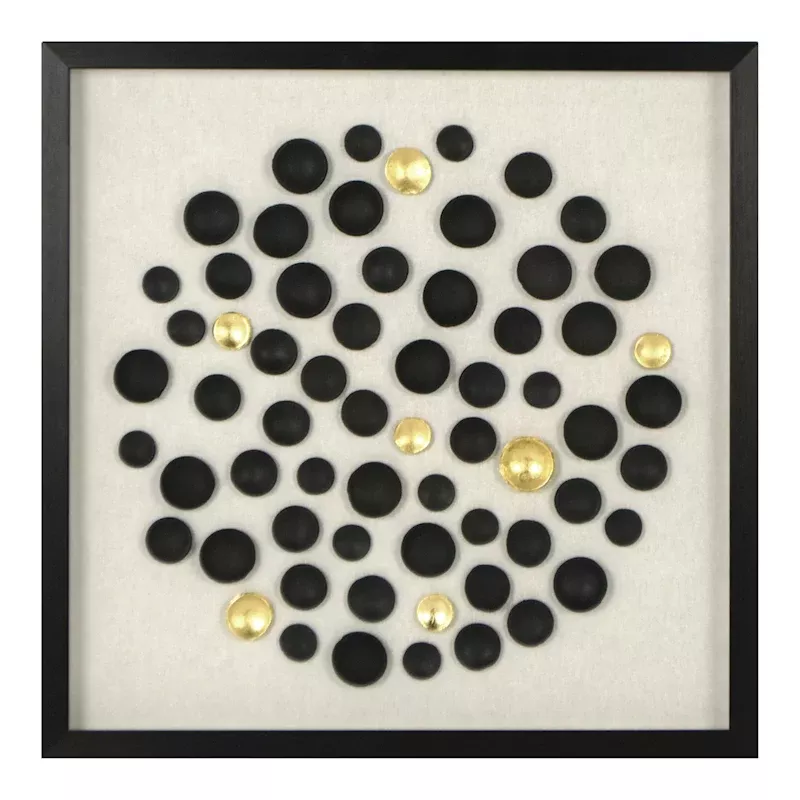 Glass Framed Clay Deco Wall Art, 20"