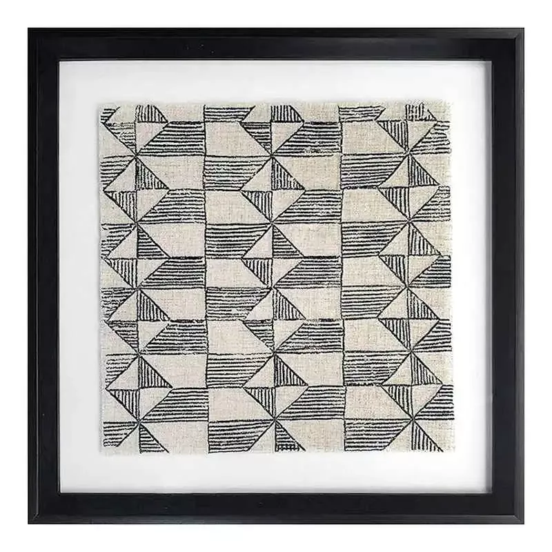 Glass Framed Embroidered Wall Art, 19"