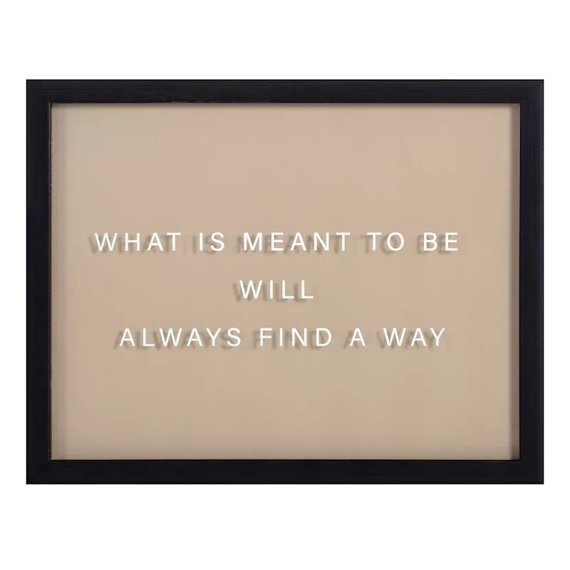 Glass Framed Meant to Be Print Wall Sign, 14x11