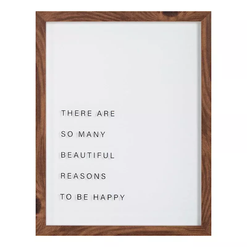 Glass Framed Sentiment Print Wall Sign, 11x14