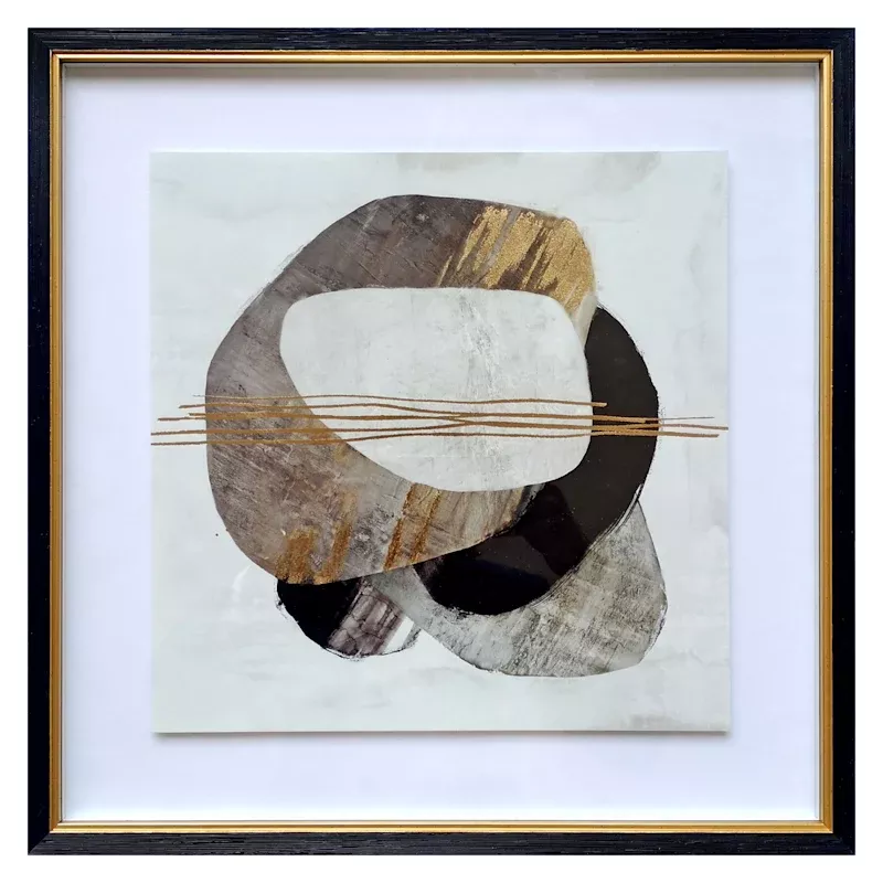 Glass Framed Through Dimensions Foiled Wall Art, 17"