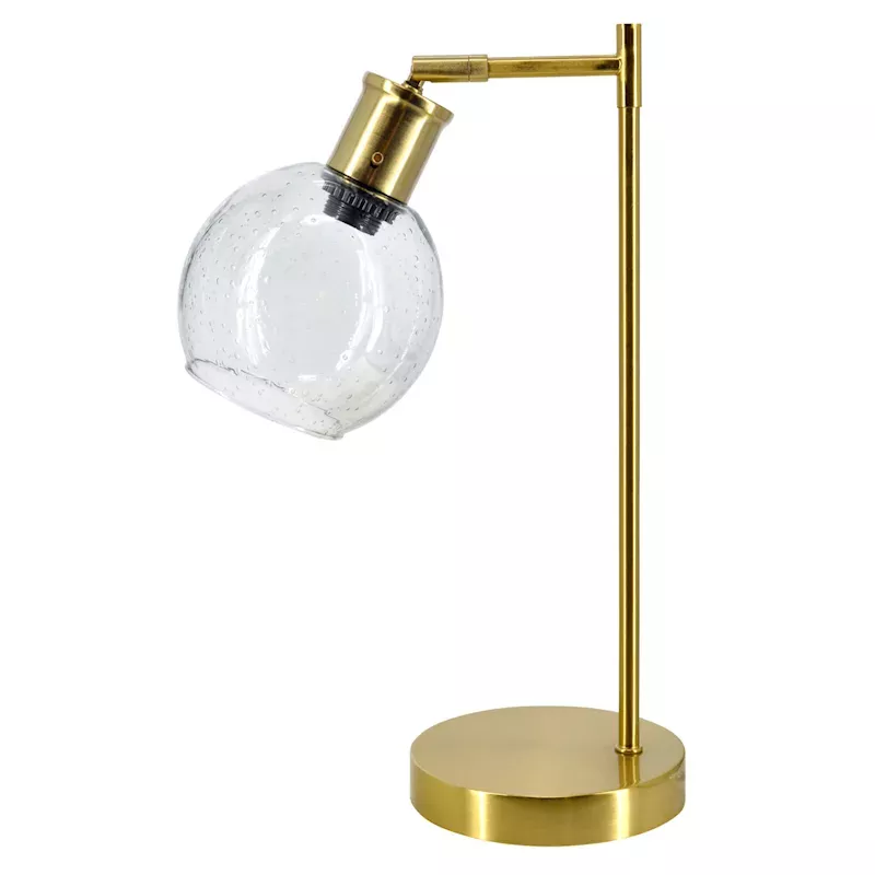 Glass Globe Brass Desk Lamp, 18"