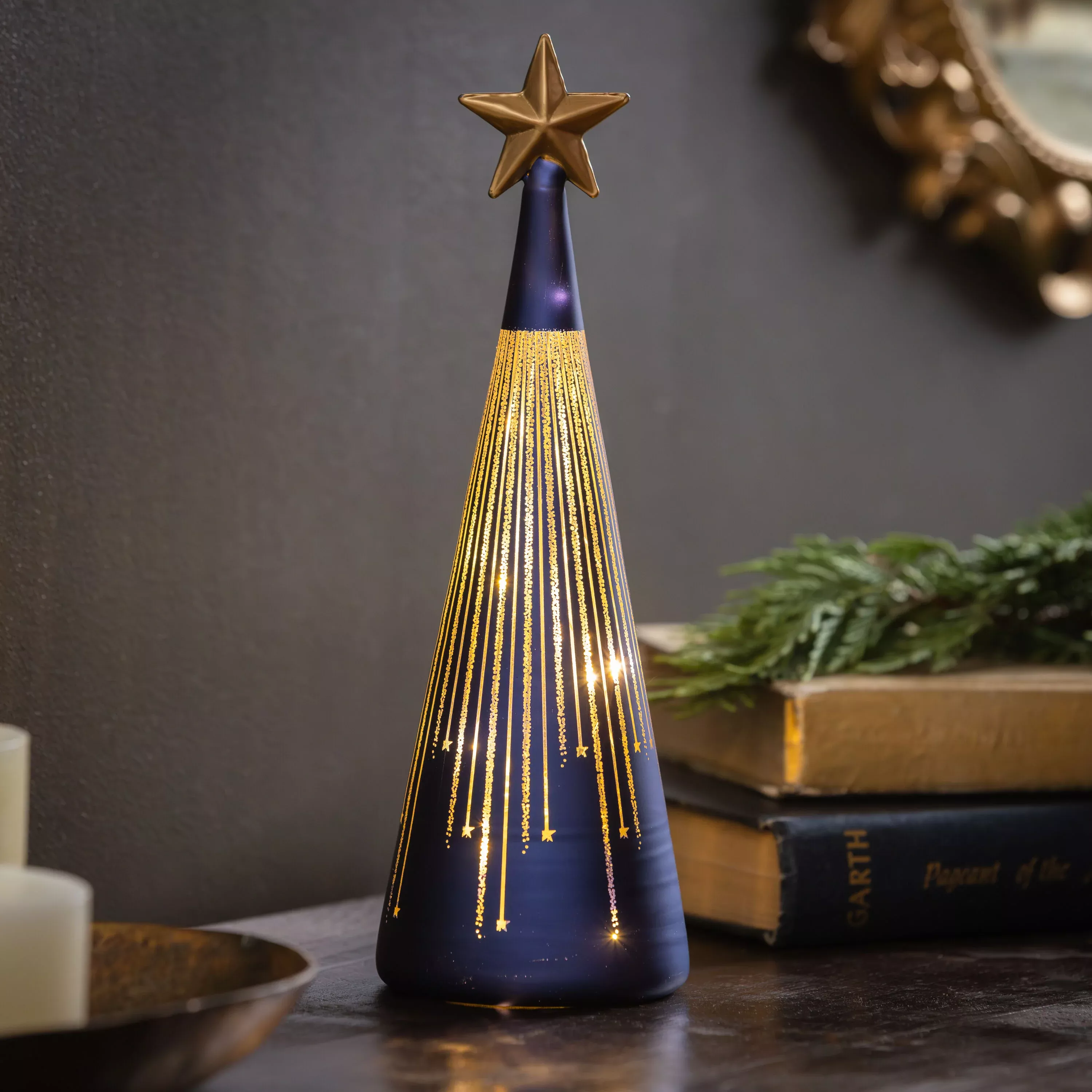 Glass LED Tree, 9" H
