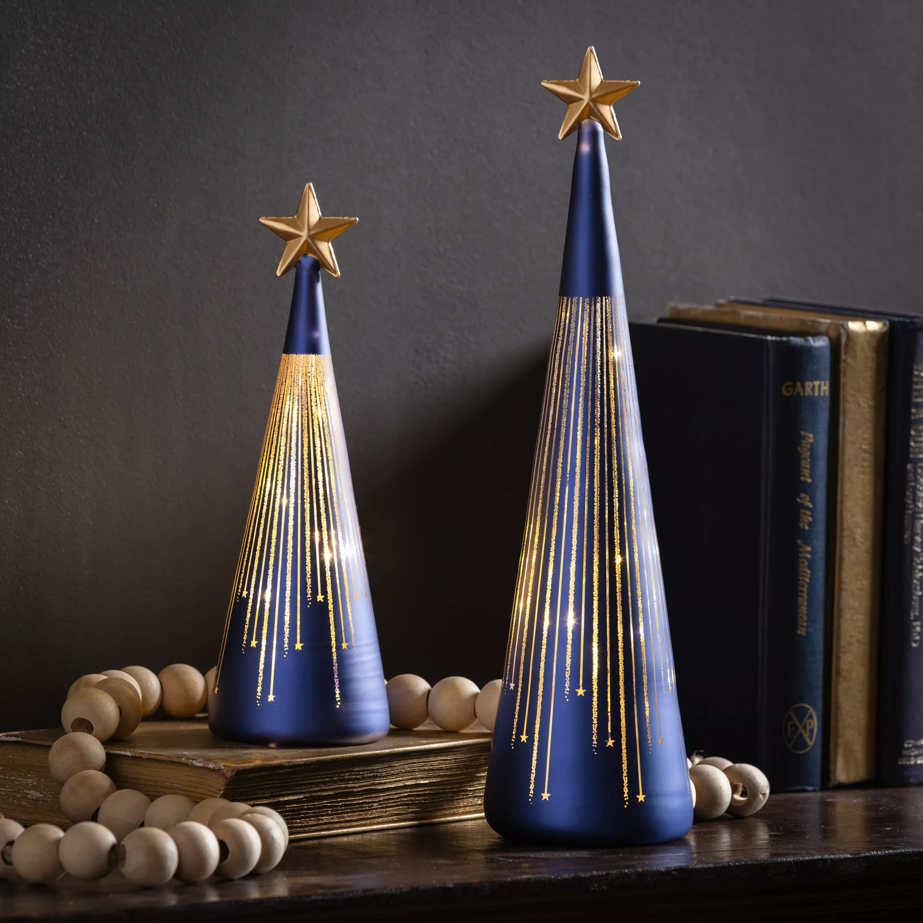Glass LED Tree, Set of 2