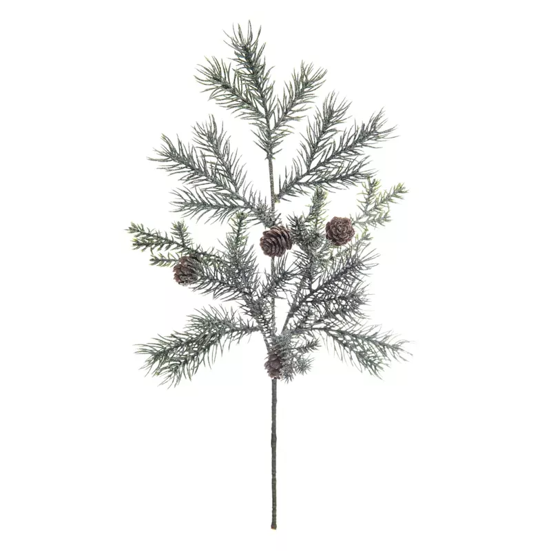 Glittered Snow & Pinecone Pick, 16"