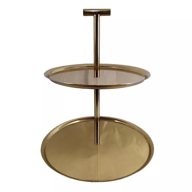 Gold 2-Tier Round Wedding Server