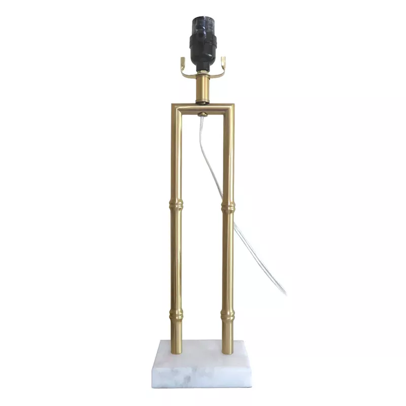 Gold Bamboo with Marble Lamp Base, 19"