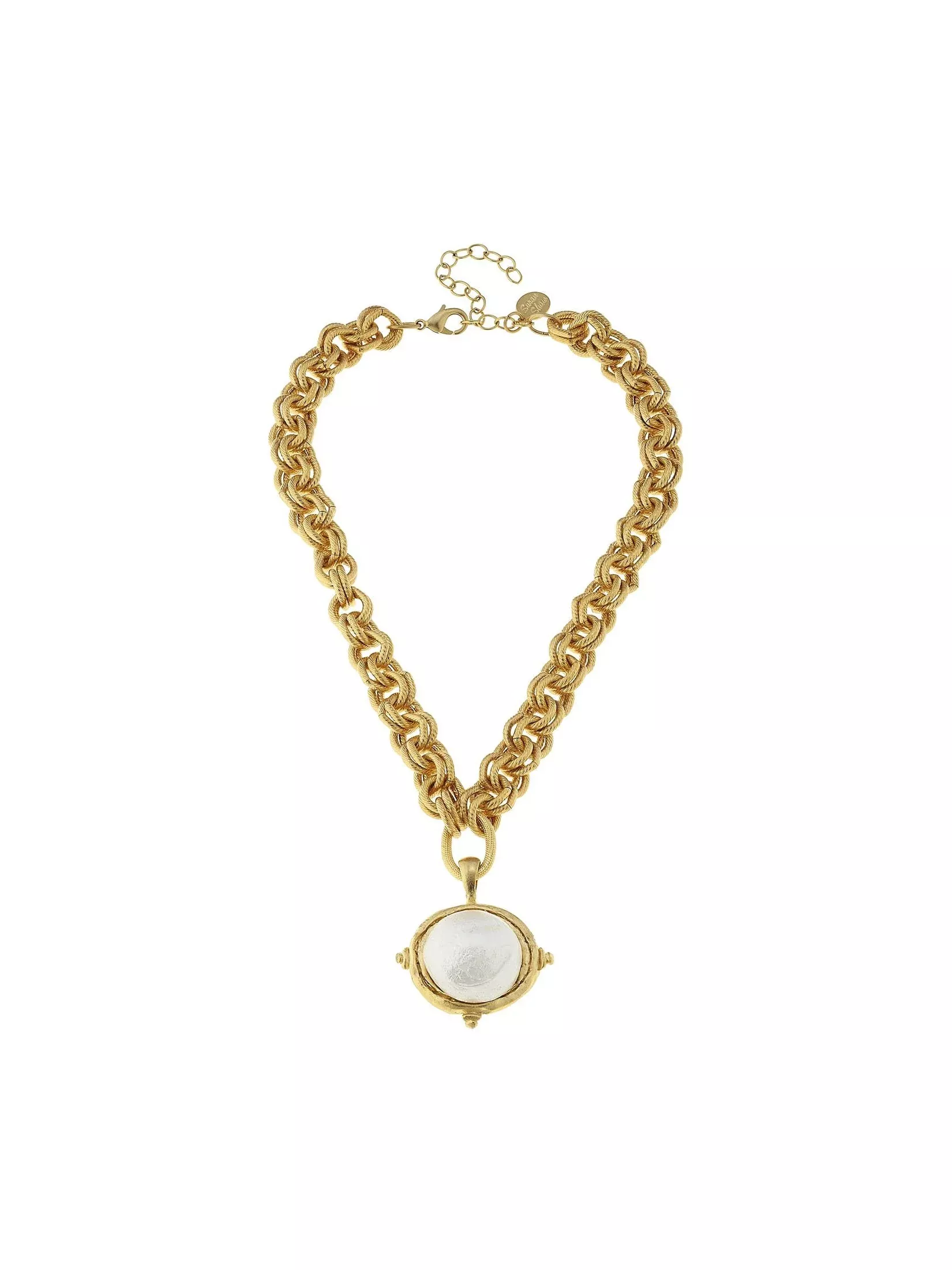 Gold Chain Necklace with Cotton Pearl