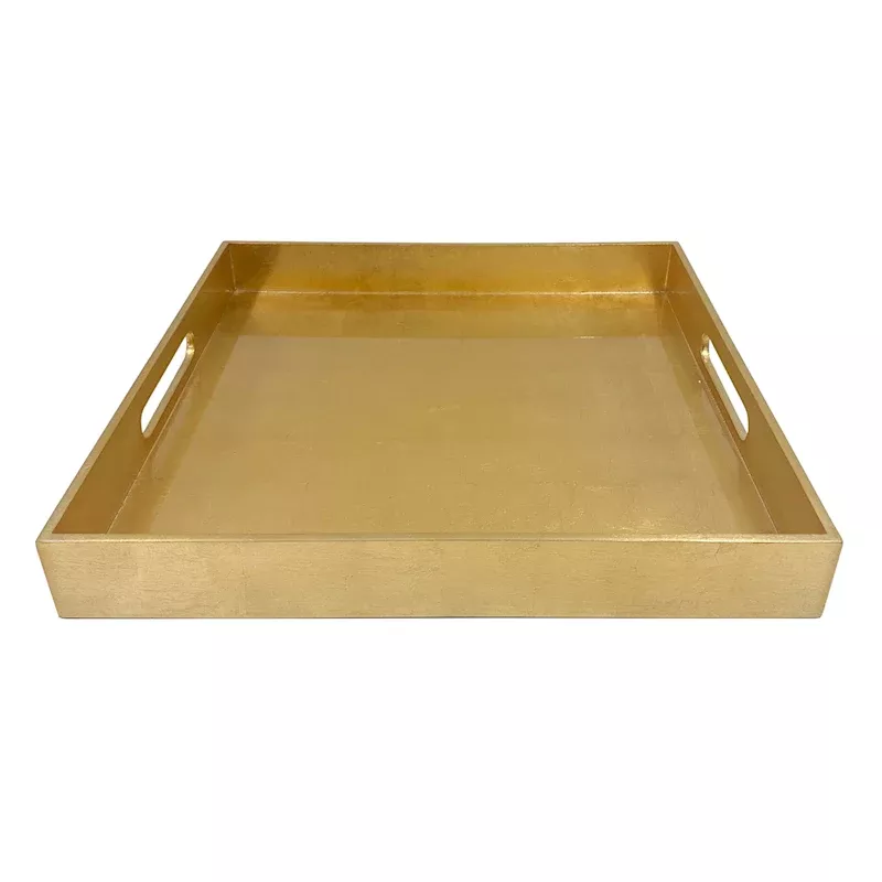 Gold Lacquer Decorative Tray, 15"