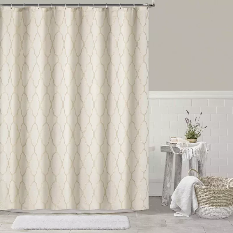 Gold Lindsay Lattice Shower Curtain, 72"