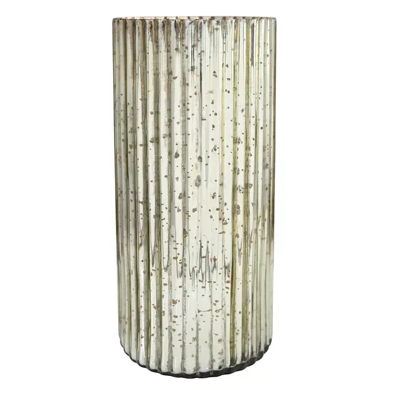 Gold Mercury Glass Hurricane Candle Holder, 15"