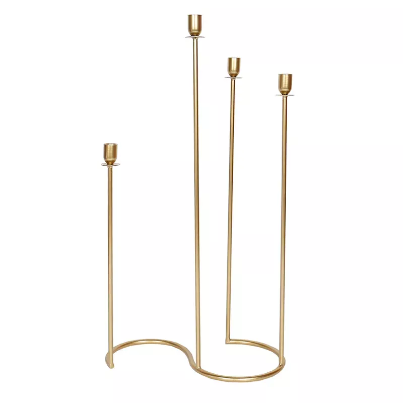 Gold Metal Candle Holder, 30"