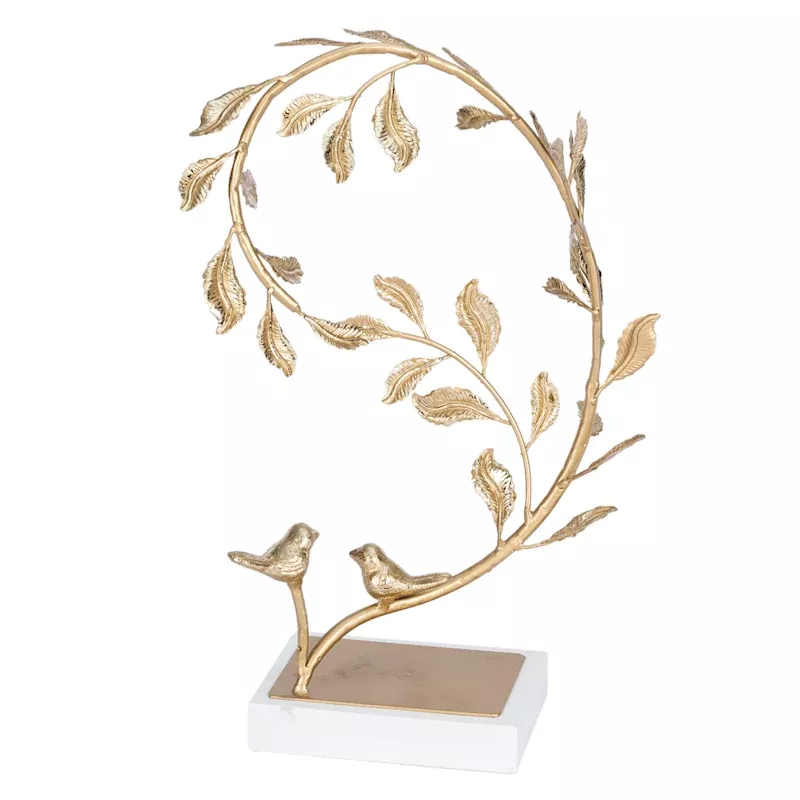 Gold Metal Leaves Decor, 16"