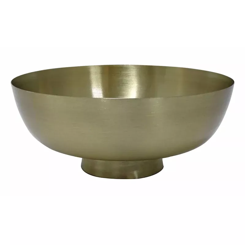 Gold Metal Pedestal Bowl, 11"
