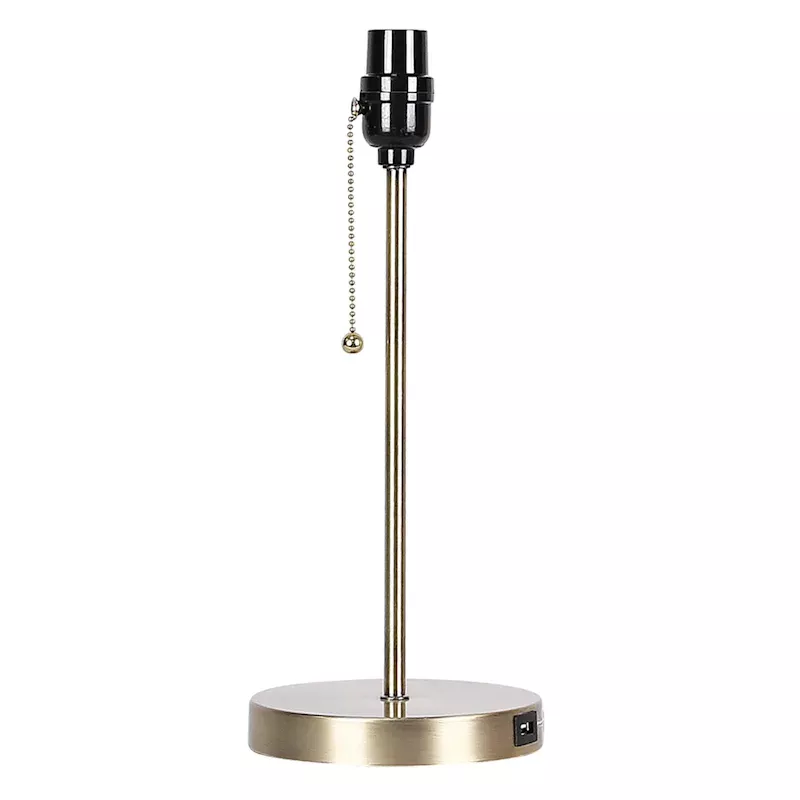 Gold Metal Task Lamp Base with USB Port, 14"
