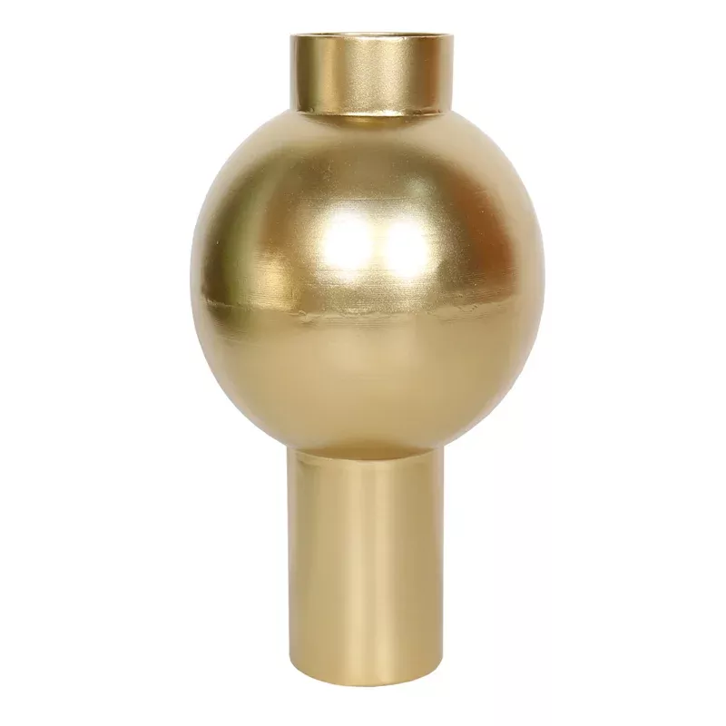 Gold Metal Vase, 14"