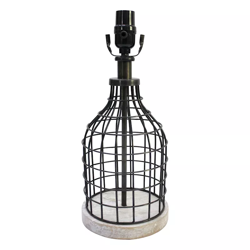 Gold Metal Wired Lamp Base, 14"